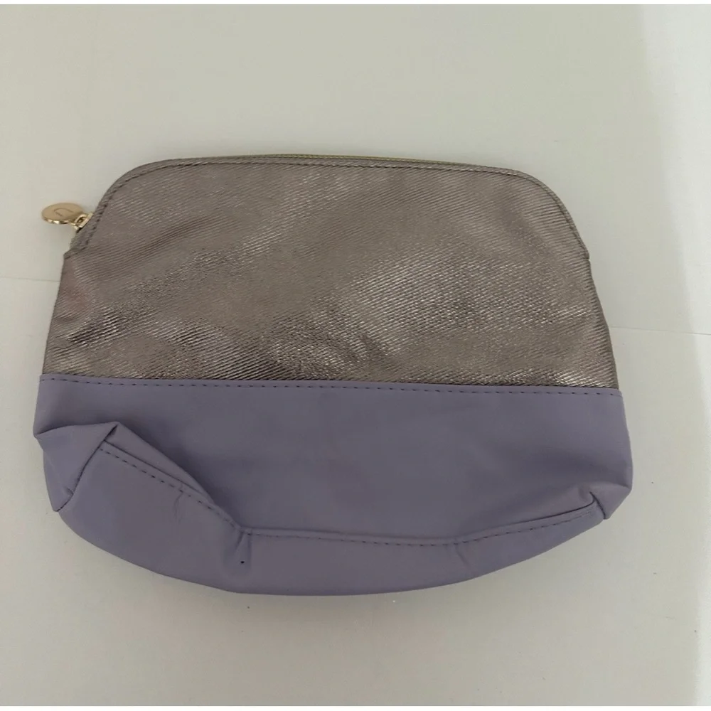 Nordstrom Lavender & Metallic Two-Tone Zip Cosmetic Bag